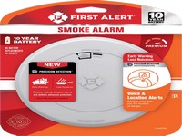 First Alert 10 Year Voice and Location Battery-Powered Photoelectric Smoke
