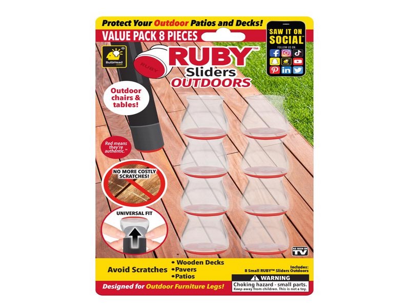 Ruby Outdoor Furniture Sliders, 8 pk