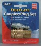 Tru-Flate Brass/Steel Air Coupler and Plug Set 1/4 in. Female  1 1 pc