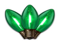 Holiday Bright Lights LED C9 Green Replacement Christmas Light Bulbs