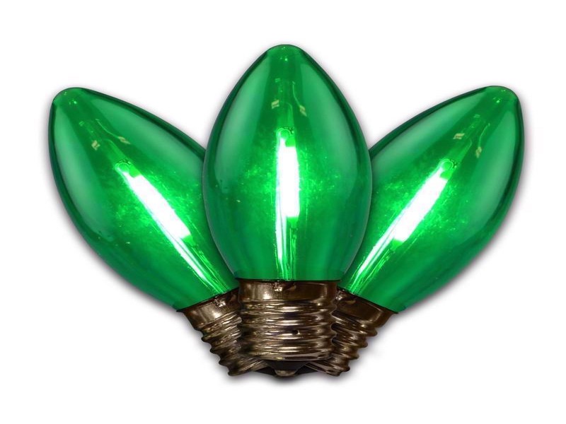 Holiday Bright Lights LED C9 Green Replacement Christmas Light Bulbs