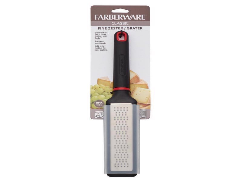Farberware 6 in. L Black/Silver Plastic/Stainless Steel Zester Grater