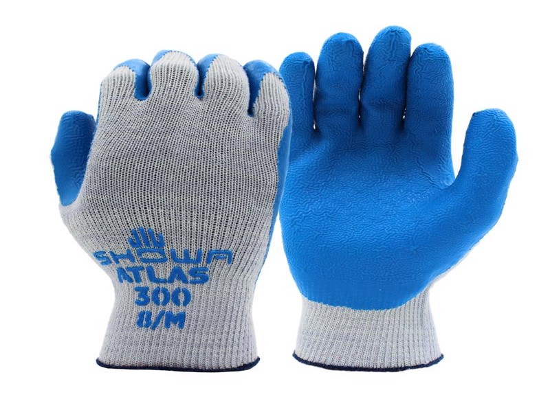 Atlas Fit Unisex Indoor/Outdoor Coated Work Gloves Blue/Gray M 1 pair