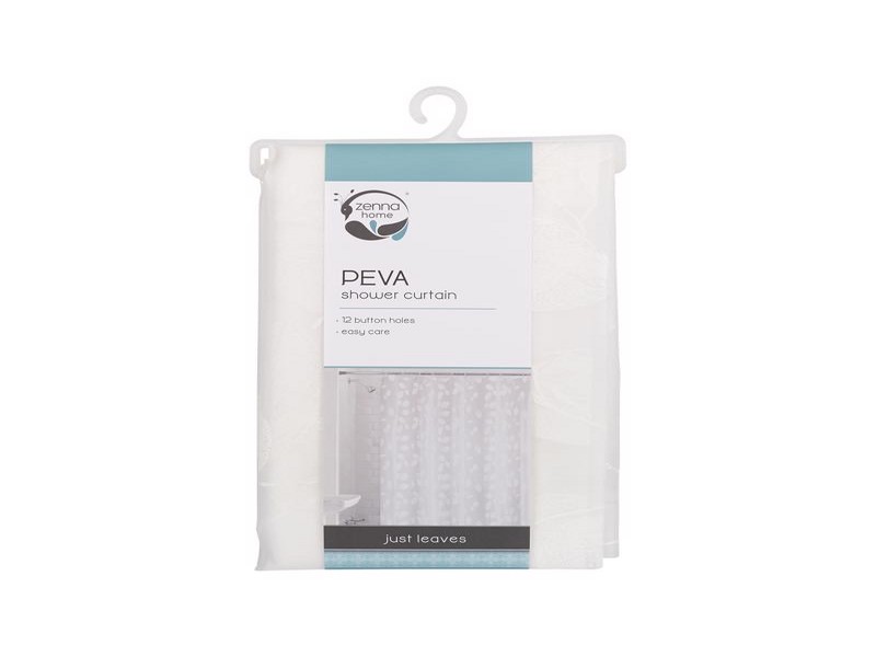 Zenna Home 72 in. H X 70 in. W White Just Leaves Shower Curtain