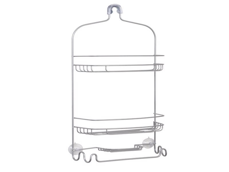 Zenna Home 24 in. H X 8 in. W X 5 in. L Satin Nickel Shower Caddy