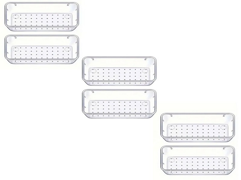 Ruboxa 6 Pc. Clear Plastic Drawer Organizers