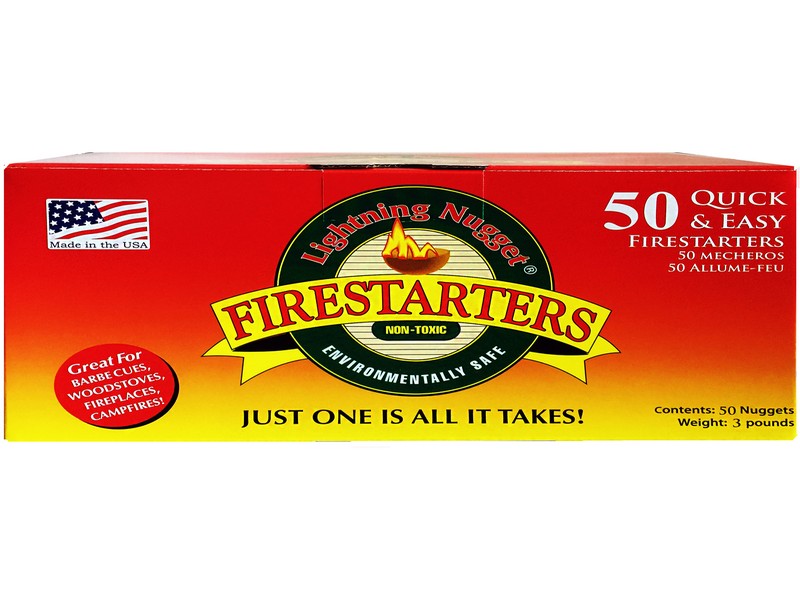 Lightning Nugget Natural Pine Fire Starter,15 min, 50 pk