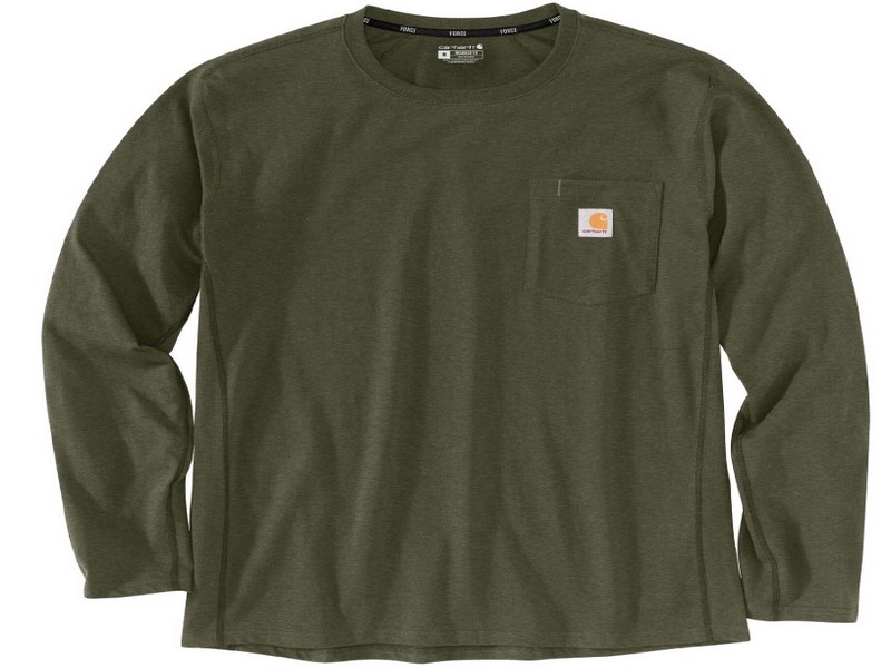 Shirt Mens L/s Pckt Force Basil