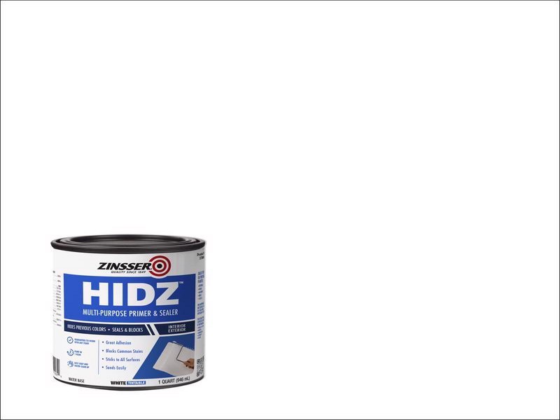 Zinsser HIDZ White Flat Water-Based Primer and Sealer, 1 qt