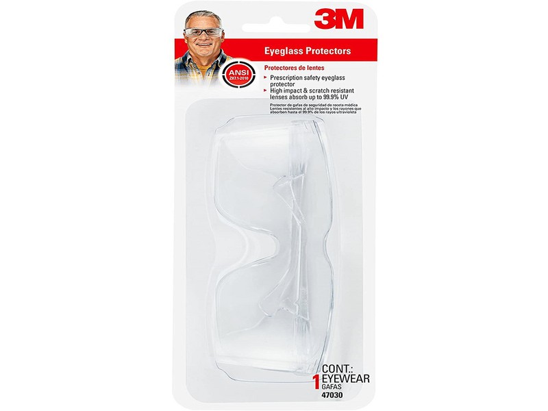 3M Safety Glasses Clear Lens Clear Frame, 1 pc