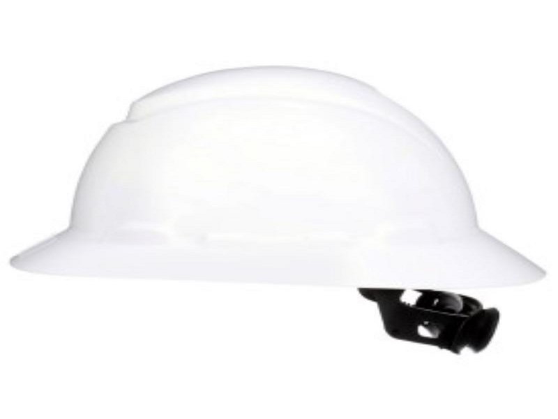 3M SecureFit 4-Point Ratchet Full Brim Hard Hat, White