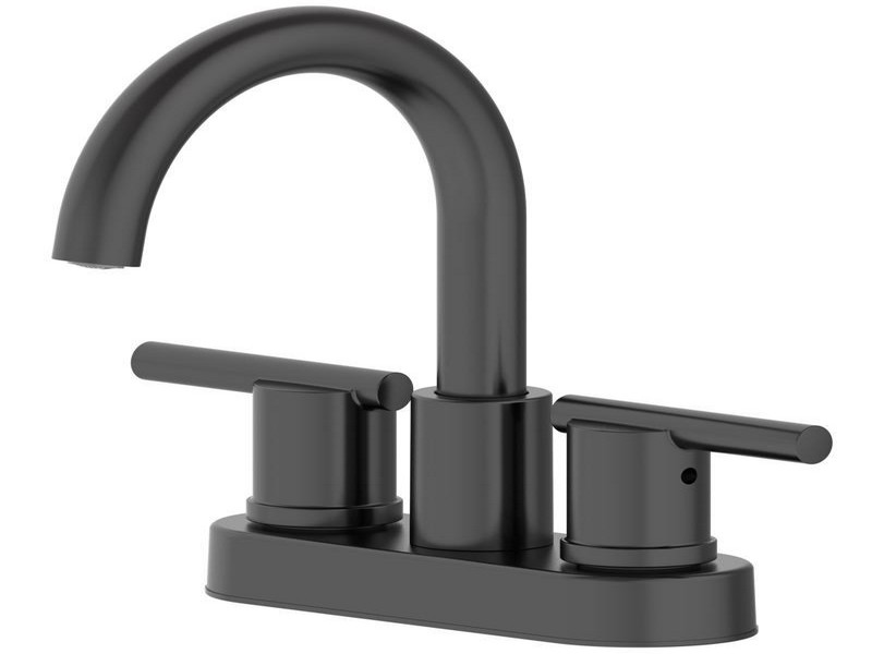 Oakbrook Collection Alexis Matte Black Modern Centerset Bathroom Sink
