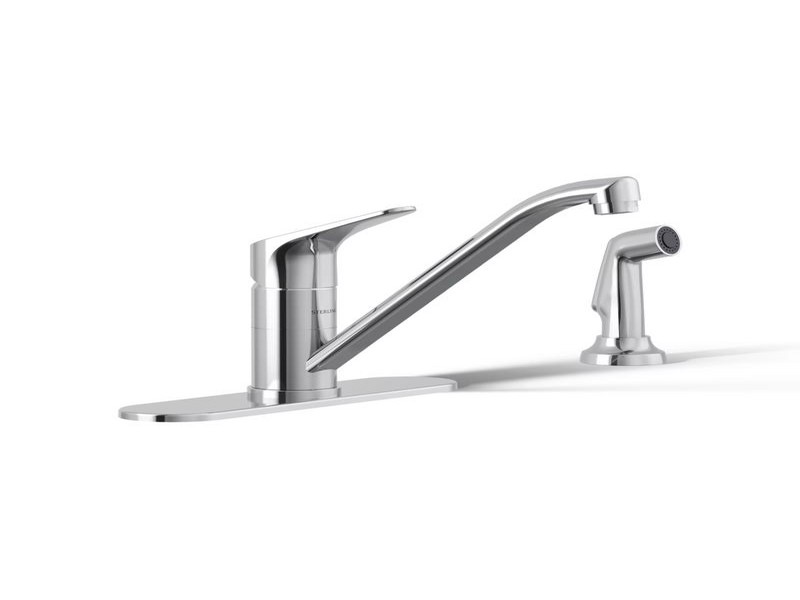 Sterling Valton One Handle Polished Chrome Kitchen Faucet Side, Sprayer