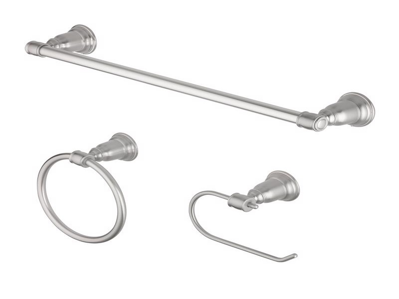 OakBrook Collection Brushed Nickel Silver Zinc Towel Holder