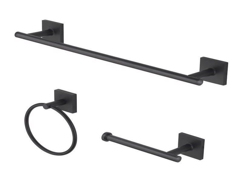 OakBrook Collection Matte Black Zinc Towel Bar Set