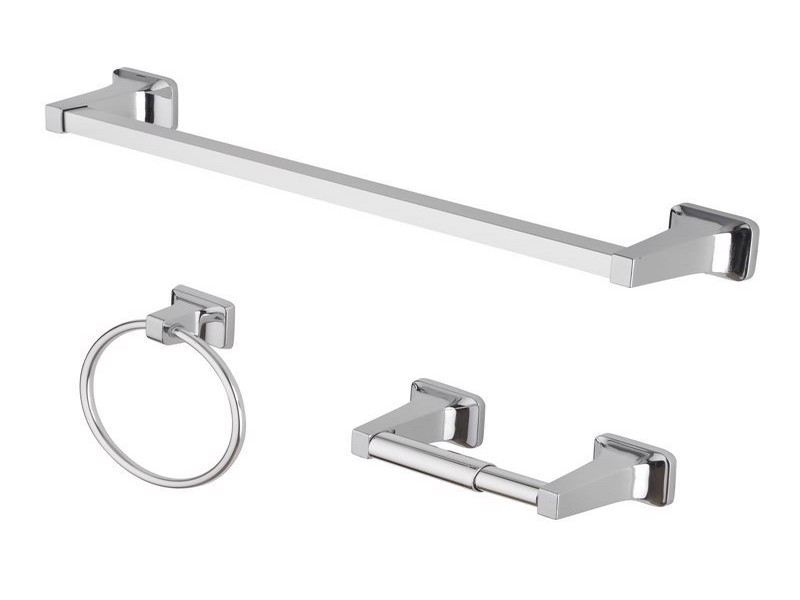OakBrook Collection Chrome Silver Zinc Towel Bar Set