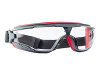 3M Scotchgard Anti-Fog Modern/Sleek Safety Goggles Clear Lens Gray/Red Frame 1 pc