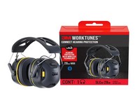 3M WorkTunes 24 dB Hearing Protector Earmuff Gray 1 pair