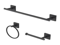 OakBrook Collection Matte Black Zinc Towel Bar Set