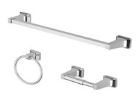 OakBrook Collection Chrome Silver Zinc Towel Bar Set
