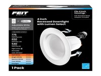 Feit Electric White 4 in. W Aluminum LED Dimmable Recessed Downlight 75 W
