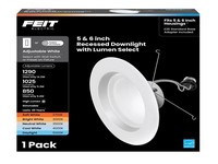 Feit Electric White 5-6 in. W Aluminum LED Dimmable Recessed Downlight 14.3 W