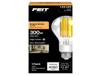 Feit A23 E26 (Medium) Filament LED Bulb Bright White 300 Watt Equivalence, 1