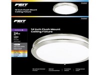 Feit 6.3 in. H X 14 in. W X 14 in. L Brushed Nickel Silver Ceiling Fixture