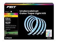 Feit 12 in. L Color Changing Plug-In LED Tape Light, 4 pk