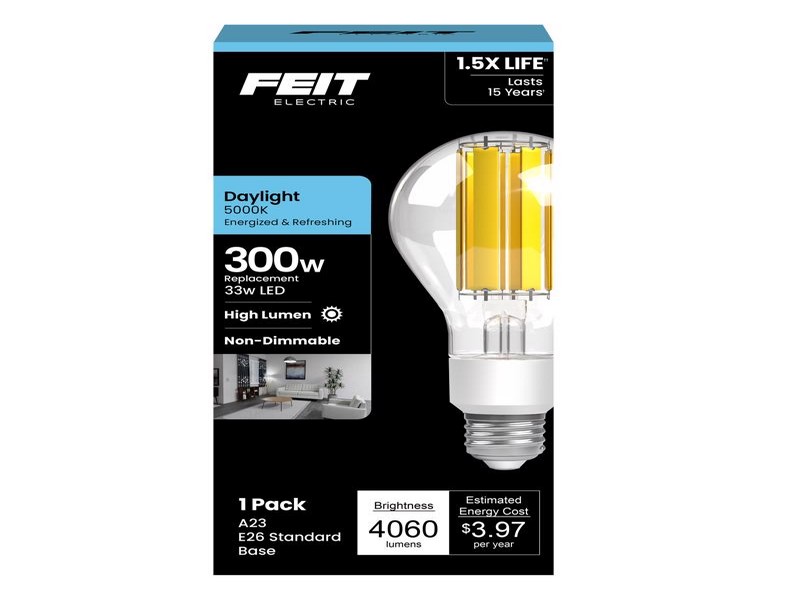 Feit A23 E26 (Medium) Filament LED Bulb Daylight 300 Watt Equivalence, 1 pk