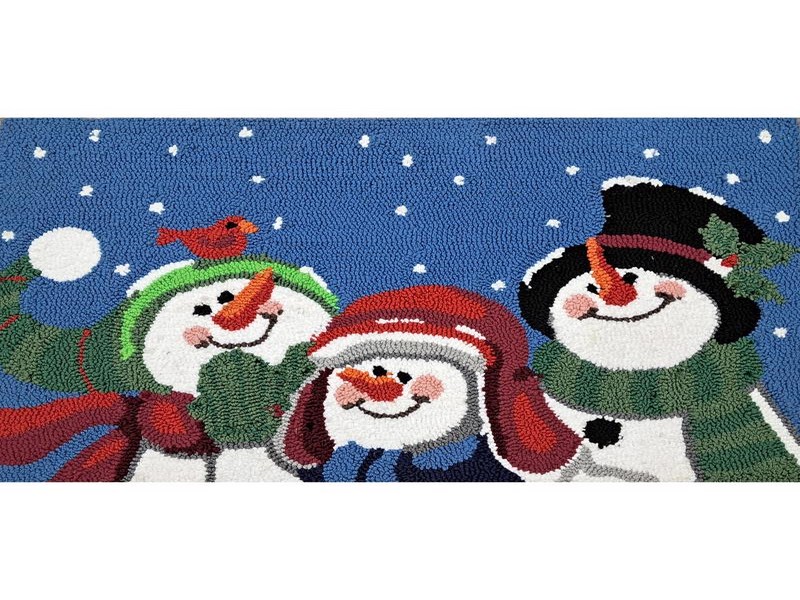 18 in. W X 30 in. L Multi-Color Snowmen Accent Rug