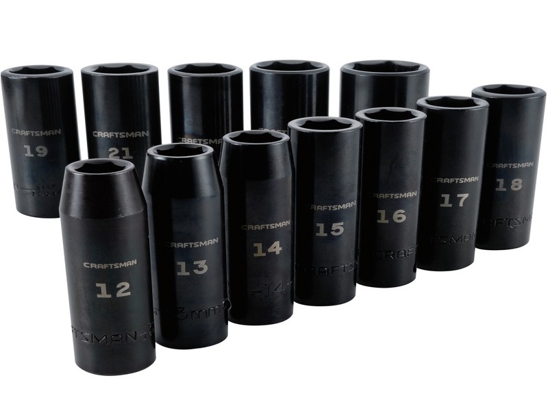 Craftsman 27 mm S X 1/2 in. drive S Metric 6 Point Deep Deep Impact Socket 12 pc