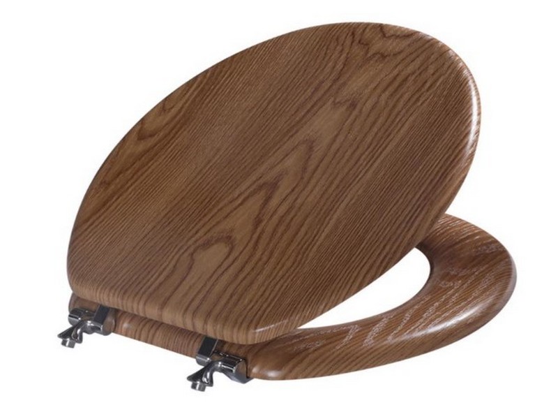 Toilt Seat Rnd Wd Brwn 4296042