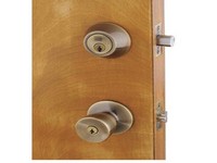 Home Plus Antique Brass Knob and Deadbolt Set ANSI Grade 3 1-3/4 in.