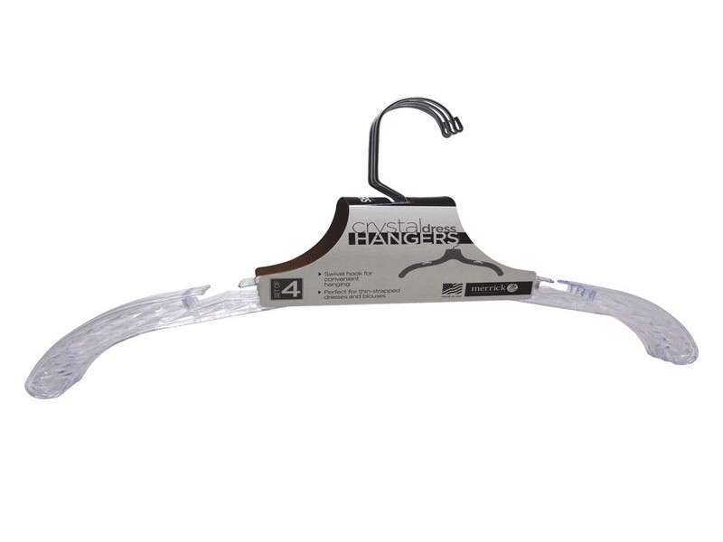 ClosetSelect Cyrstal Clear Dress Hanger, 4 pk
