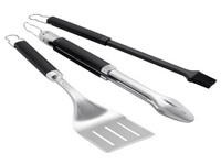 Weber Precision Stainless Steel Black/Silver Grill Tool Set 3 pc