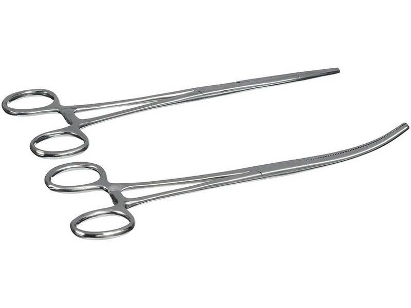 Sona Enterprises 680FS 8" Stainless Steel lf-Locking Straight Forceps