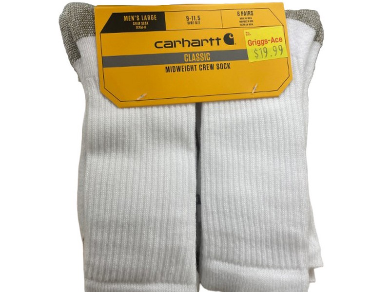 Men's Carhartt 6 Pack Crew Socks White