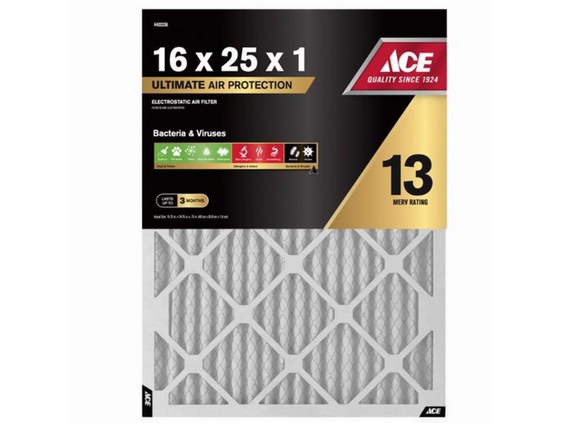 Ace 16 in. W X 25 in. H X 1 in. D Pleated 13 MERV Pleated Air Filter 1 pk