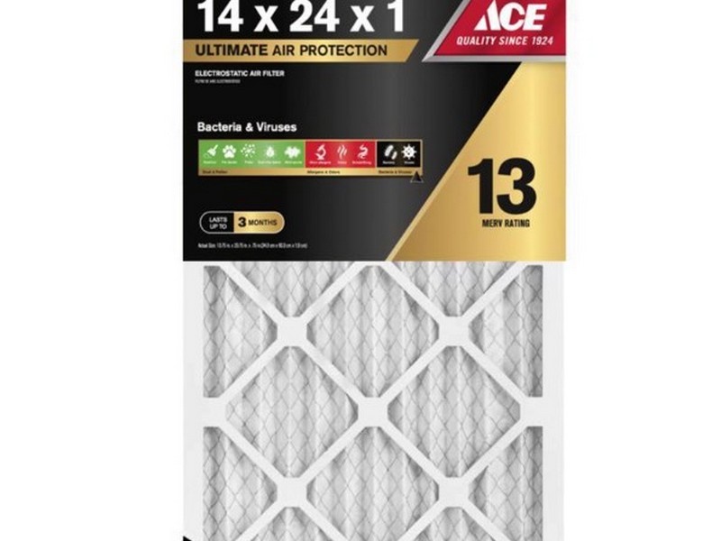 Ace 14 in. W X 24 in. H X 1 in. D Pleated 13 MERV Pleated Air Filter 1 pk