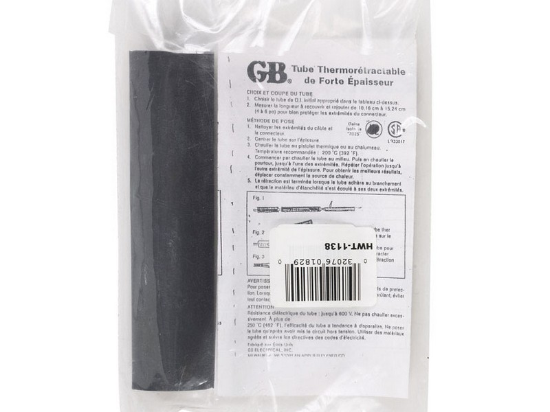 Gardner Bender 1-1/8 in. D Heat Shrink Tubing Black 1 pk