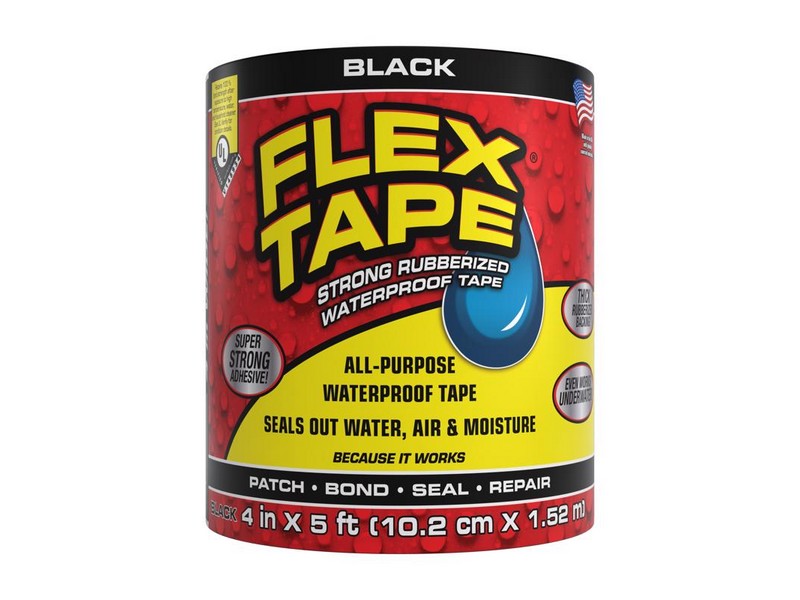 FLEX SEAL Family of Products FLEX TAPE 4 in. W X 5 ft. L Black Waterproof Repair Tape