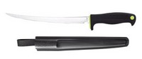 The 9" Fillet Knife features a secure soft-grip handle with neon accents