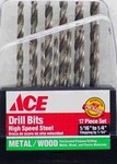 Ace High Speed Steel Drill Bit Set 17 pc