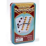 Dominoes Double 6 with Colored Dots in a Tin