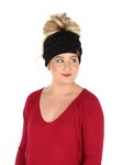 Ladies Bun CC Beanie - Confetti Black