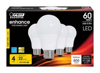 Feit Electric A19 E26 (Medium) LED Bulb Bright White 60 W 4 pk