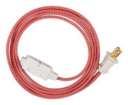 FabCordz Indoor 6 ft. L Red/White Extension Cord 16/2 SPT-2