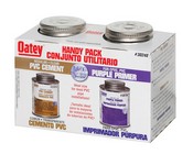 Oatey Handy Pack Clear/Purple Primer and Cement For PVC 4 oz