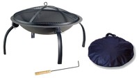 Living Accents 34 in. W Steel Portable Round Wood Fire Pit